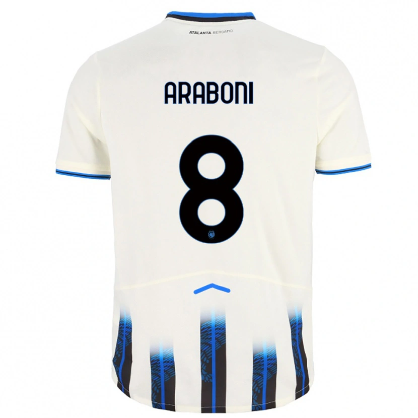 Danxen Heren Sebastiano Araboni #8 Wit Blauw Uitshirt Uittenue 2025/26 T-Shirt