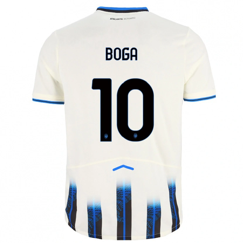 Danxen Heren Jeremie Boga #10 Wit Blauw Uitshirt Uittenue 2025/26 T-Shirt