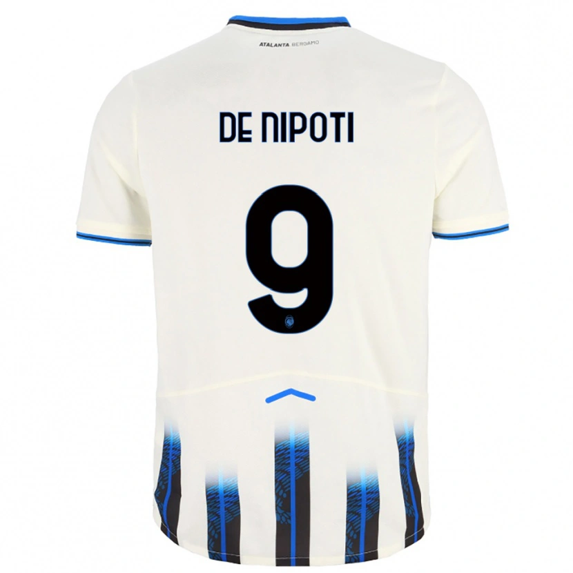Danxen Heren Tommaso De Nipoti #9 Wit Blauw Uitshirt Uittenue 2025/26 T-Shirt