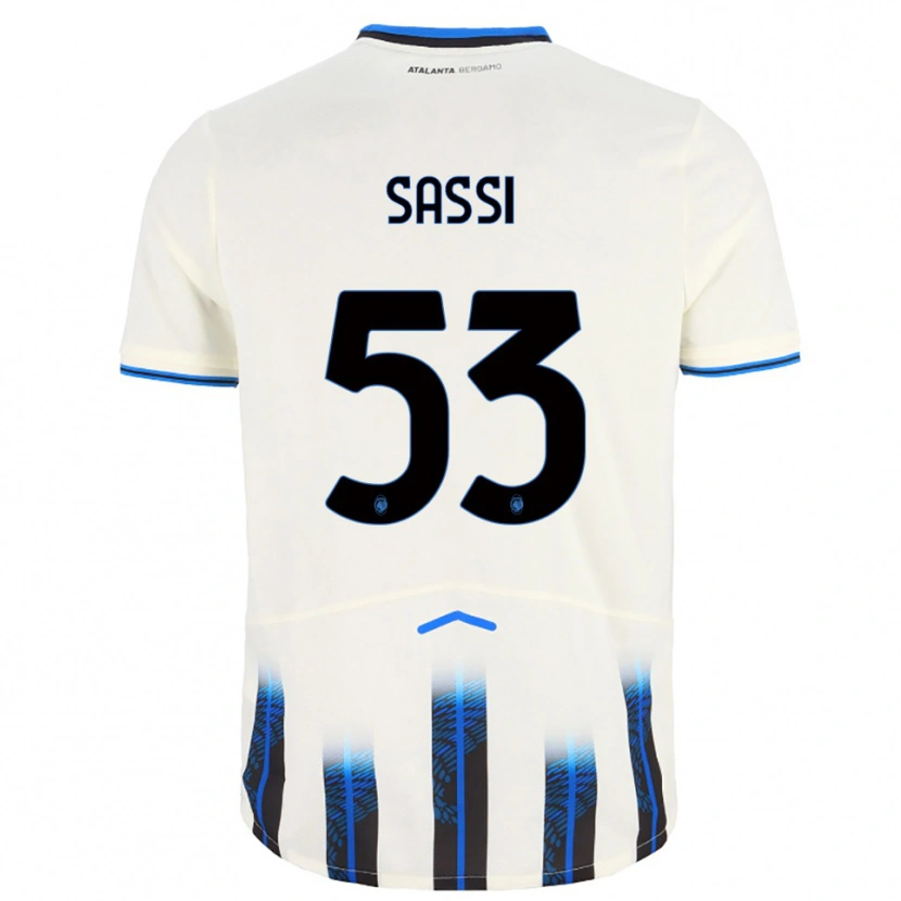 Danxen Heren Jacopo Sassi #53 Wit Blauw Uitshirt Uittenue 2025/26 T-Shirt