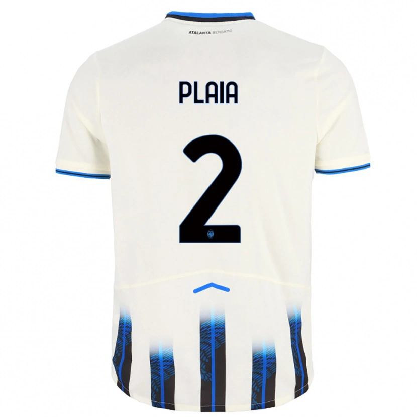 Danxen Heren Matteo Plaia #2 Wit Blauw Uitshirt Uittenue 2025/26 T-Shirt