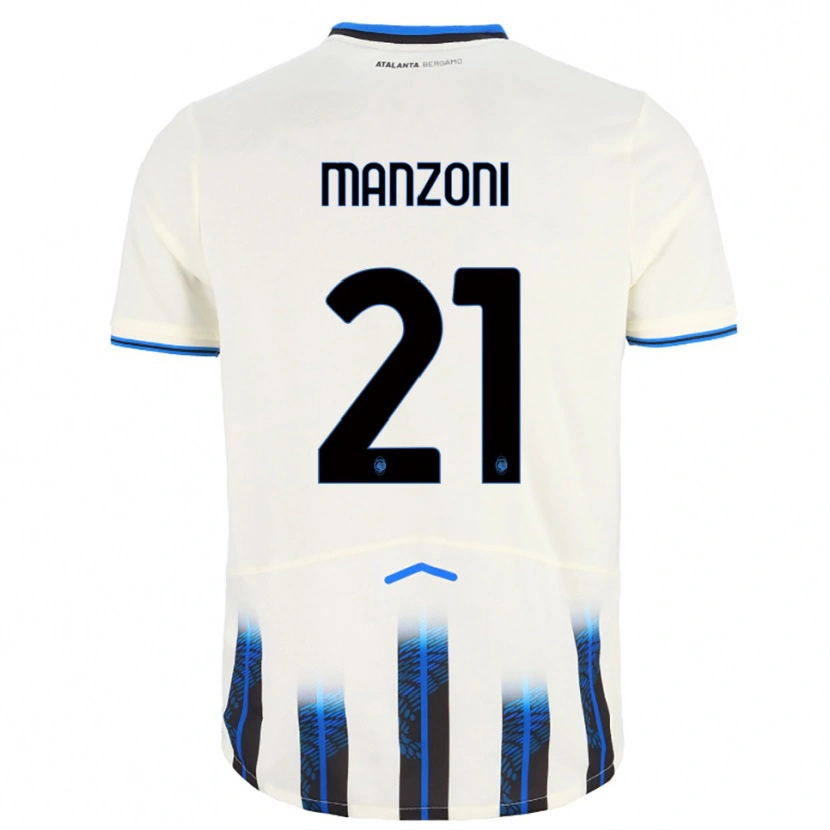 Danxen Heren Alberto Manzoni #21 Wit Blauw Uitshirt Uittenue 2025/26 T-Shirt