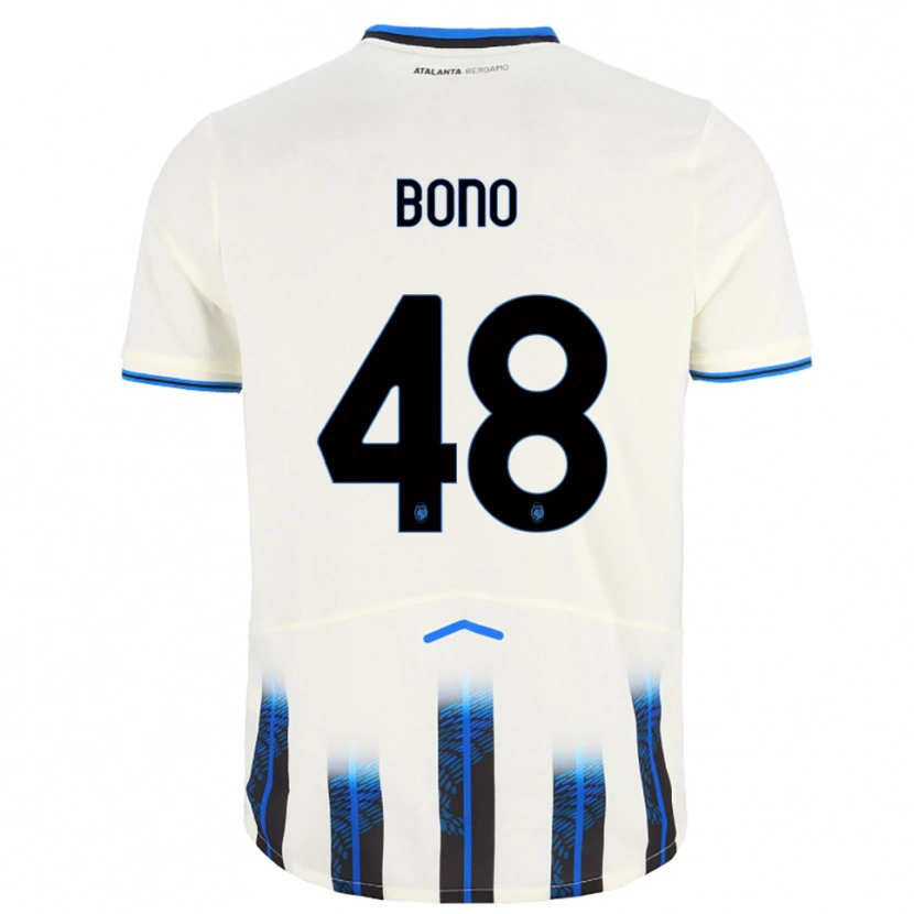 Danxen Heren Davide Bono #48 Wit Blauw Uitshirt Uittenue 2025/26 T-Shirt