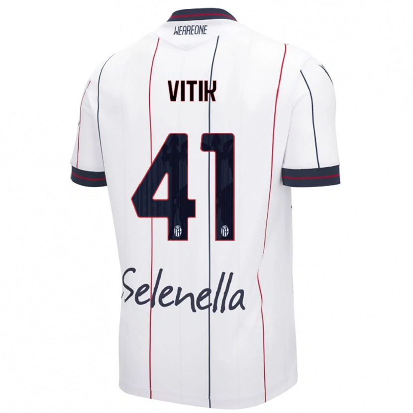 Danxen Heren Martin Vitík #41 Wit Koningsblauw Uitshirt Uittenue 2025/26 T-Shirt
