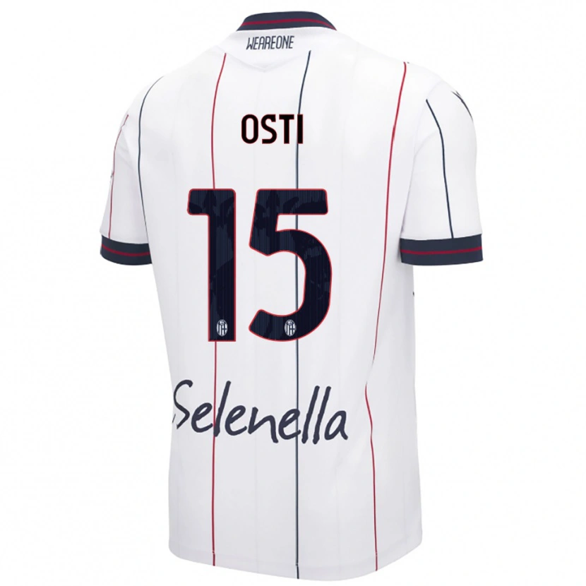 Danxen Heren Gabriele Osti #15 Wit Koningsblauw Uitshirt Uittenue 2025/26 T-Shirt