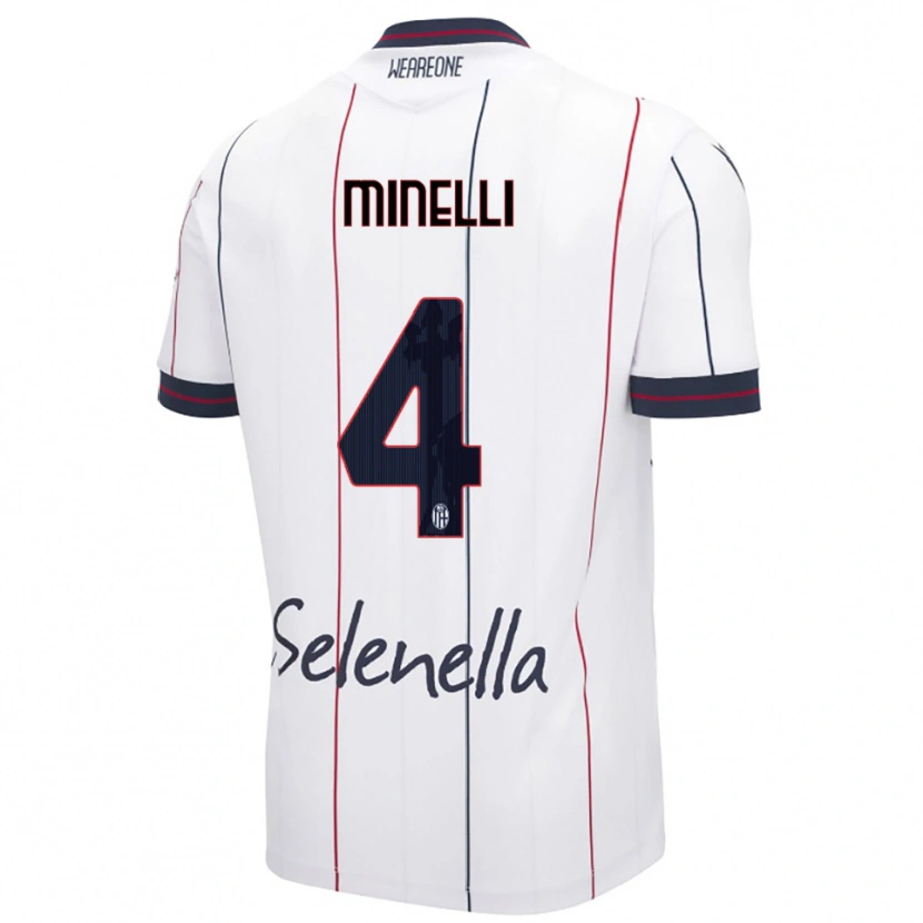 Danxen Heren Leo Minelli #4 Wit Koningsblauw Uitshirt Uittenue 2025/26 T-Shirt