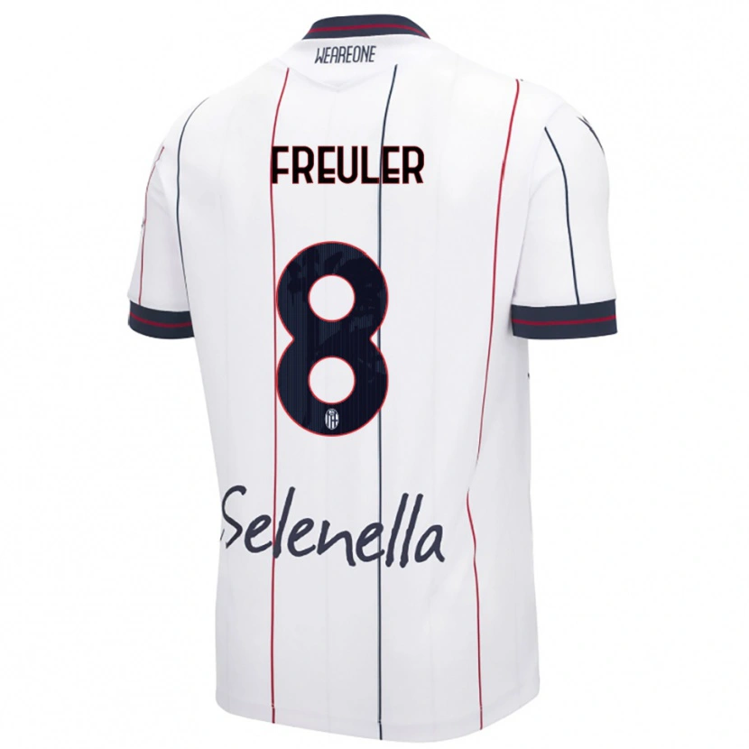 Danxen Heren Remo Freuler #8 Wit Koningsblauw Uitshirt Uittenue 2025/26 T-Shirt