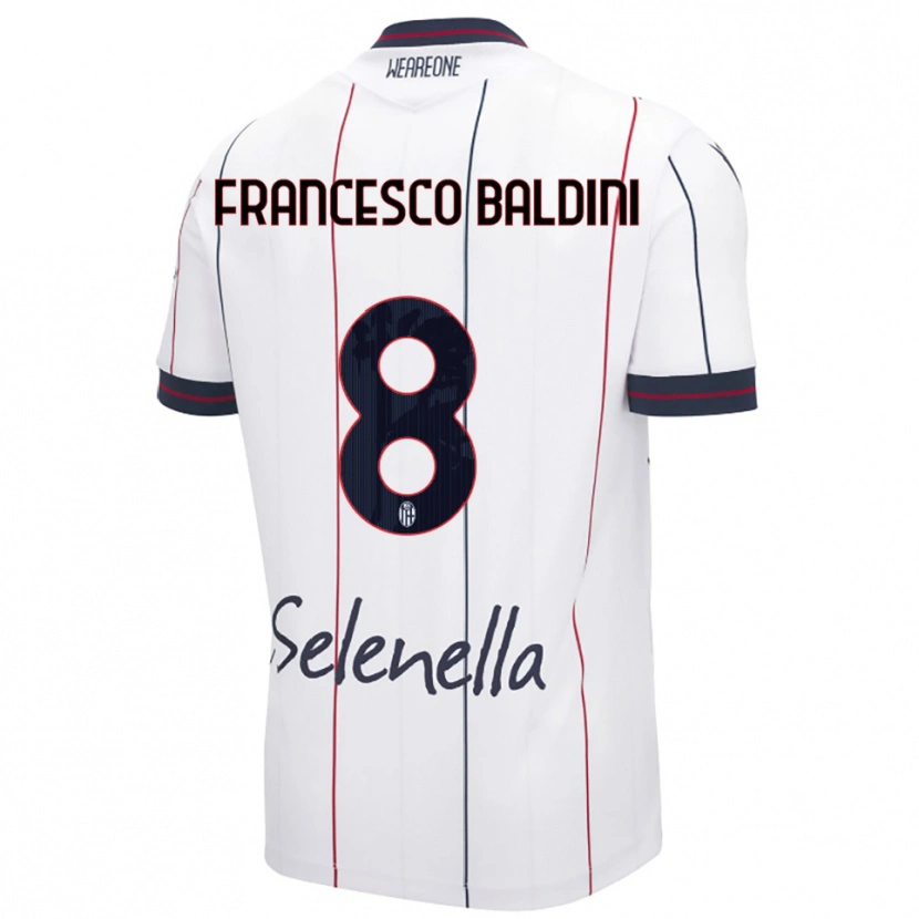 Danxen Heren Giovanni Francesco Baldini #8 Wit Koningsblauw Uitshirt Uittenue 2025/26 T-Shirt