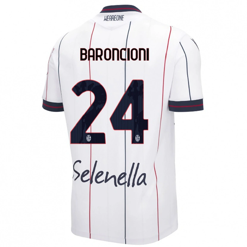 Danxen Heren Davide Baroncioni #24 Wit Koningsblauw Uitshirt Uittenue 2025/26 T-Shirt