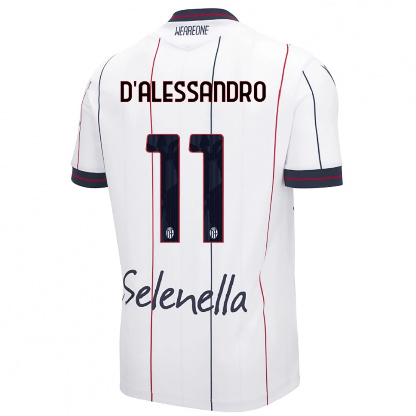 Danxen Heren Giuliano D'alessandro #11 Wit Koningsblauw Uitshirt Uittenue 2025/26 T-Shirt