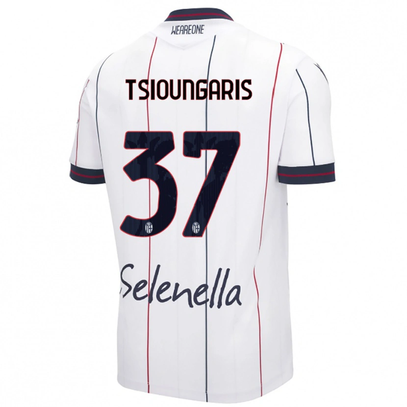 Danxen Heren Theodoros Tsioungaris #37 Wit Koningsblauw Uitshirt Uittenue 2025/26 T-Shirt