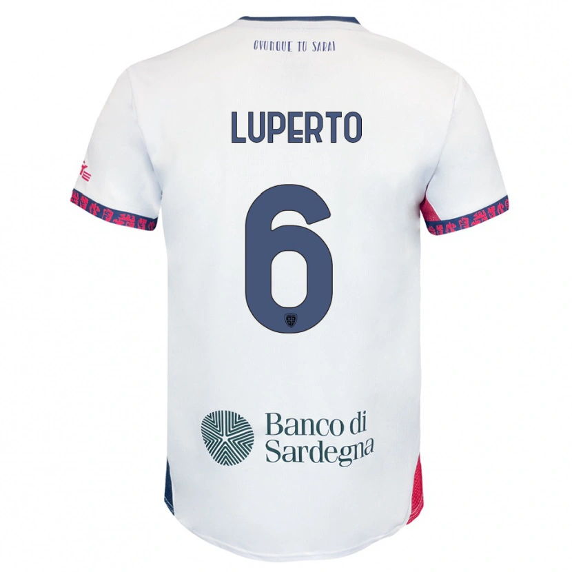 Danxen Heren Sebastiano Luperto #6 Wit Marineblauw Rood Uitshirt Uittenue 2025/26 T-Shirt