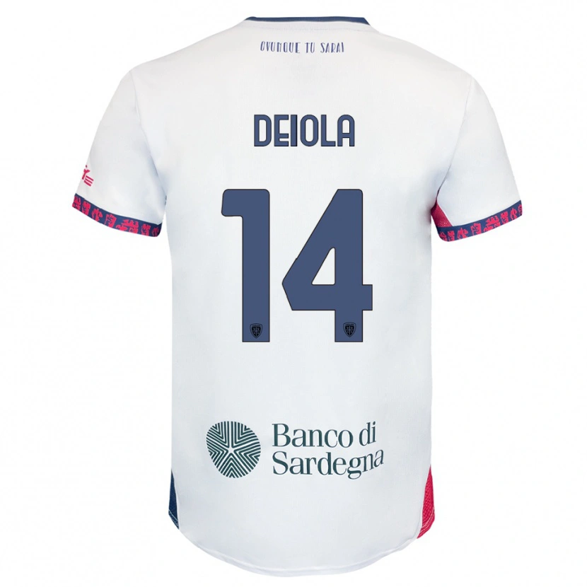 Danxen Heren Alessandro Deiola #14 Wit Marineblauw Rood Uitshirt Uittenue 2025/26 T-Shirt