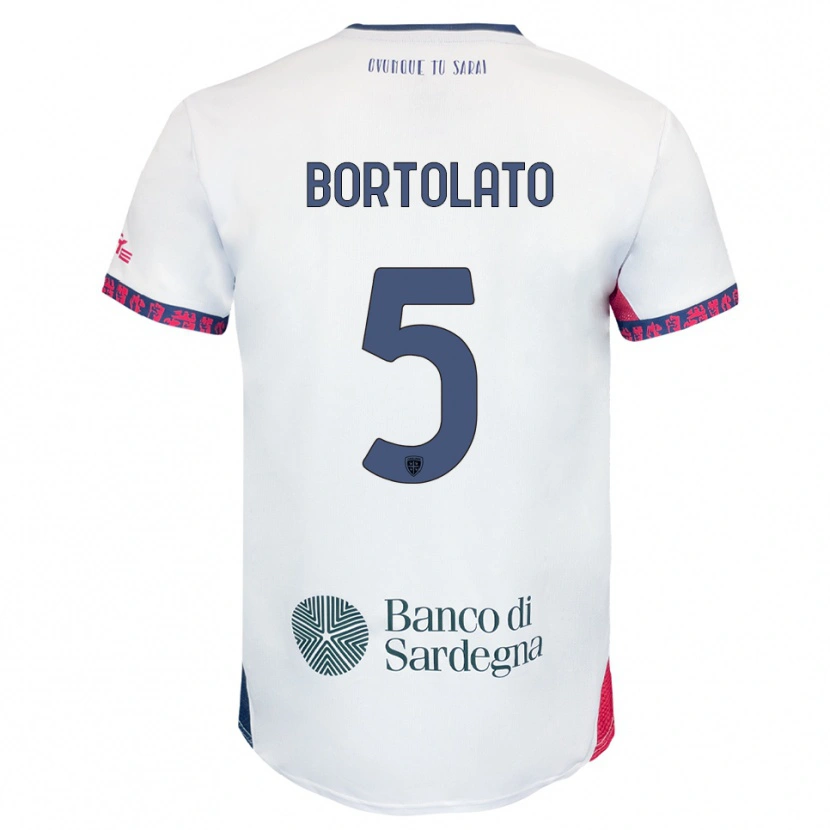 Danxen Heren Filippo Bortolato #5 Wit Marineblauw Rood Uitshirt Uittenue 2025/26 T-Shirt