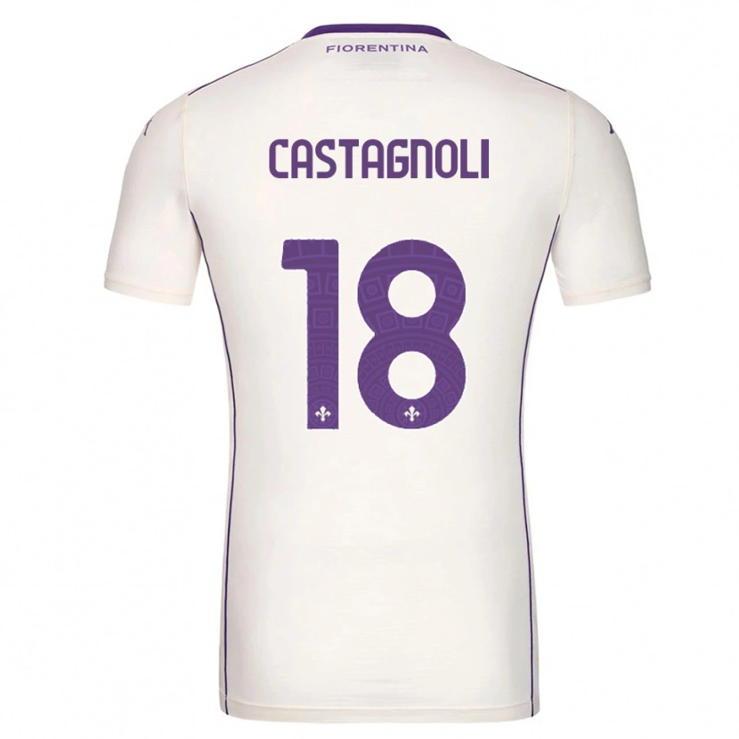 Danxen Heren Filippo Castagnoli #18 Wit Paars Rood Uitshirt Uittenue 2025/26 T-Shirt