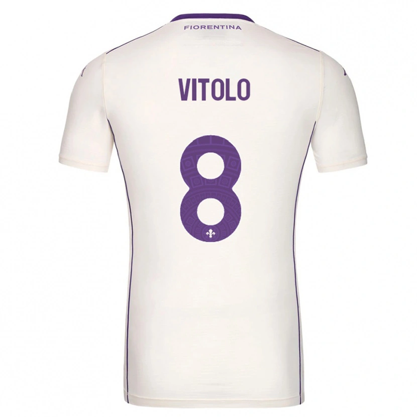 Danxen Heren Federico Vitolo #8 Wit Paars Rood Uitshirt Uittenue 2025/26 T-Shirt