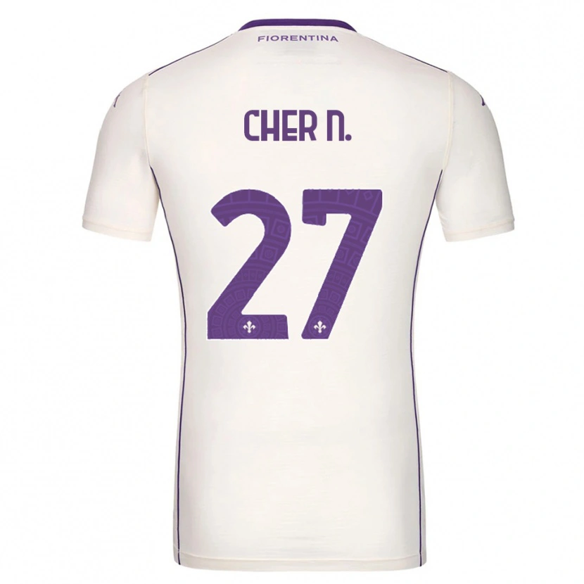 Danxen Heren Cher Ndour #27 Wit Paars Rood Uitshirt Uittenue 2025/26 T-Shirt