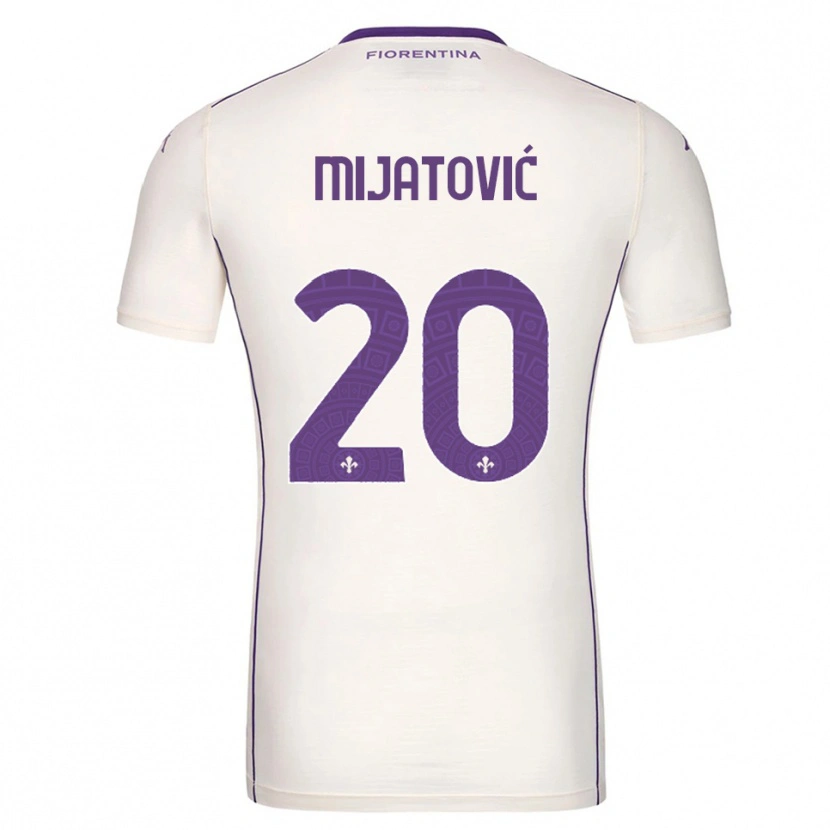 Danxen Heren Milica Mijatović #20 Wit Paars Rood Uitshirt Uittenue 2025/26 T-Shirt