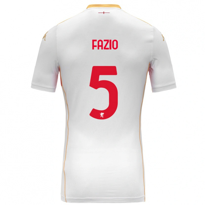Danxen Heren Lorenzo Fazio #5 Wit Rood Uitshirt Uittenue 2025/26 T-Shirt