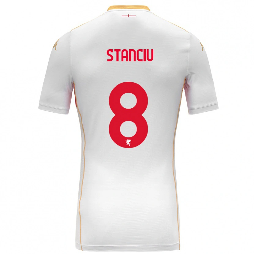 Danxen Heren Nicolae Stanciu #8 Wit Rood Uitshirt Uittenue 2025/26 T-Shirt