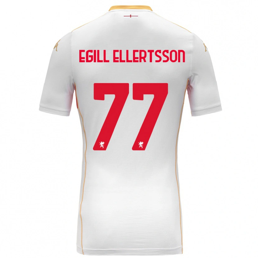Danxen Heren Mikael Egill Ellertsson #77 Wit Rood Uitshirt Uittenue 2025/26 T-Shirt