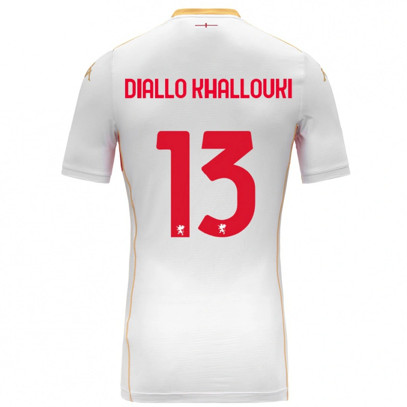Danxen Heren Siaka Diallo Khallouki #13 Wit Rood Uitshirt Uittenue 2025/26 T-Shirt