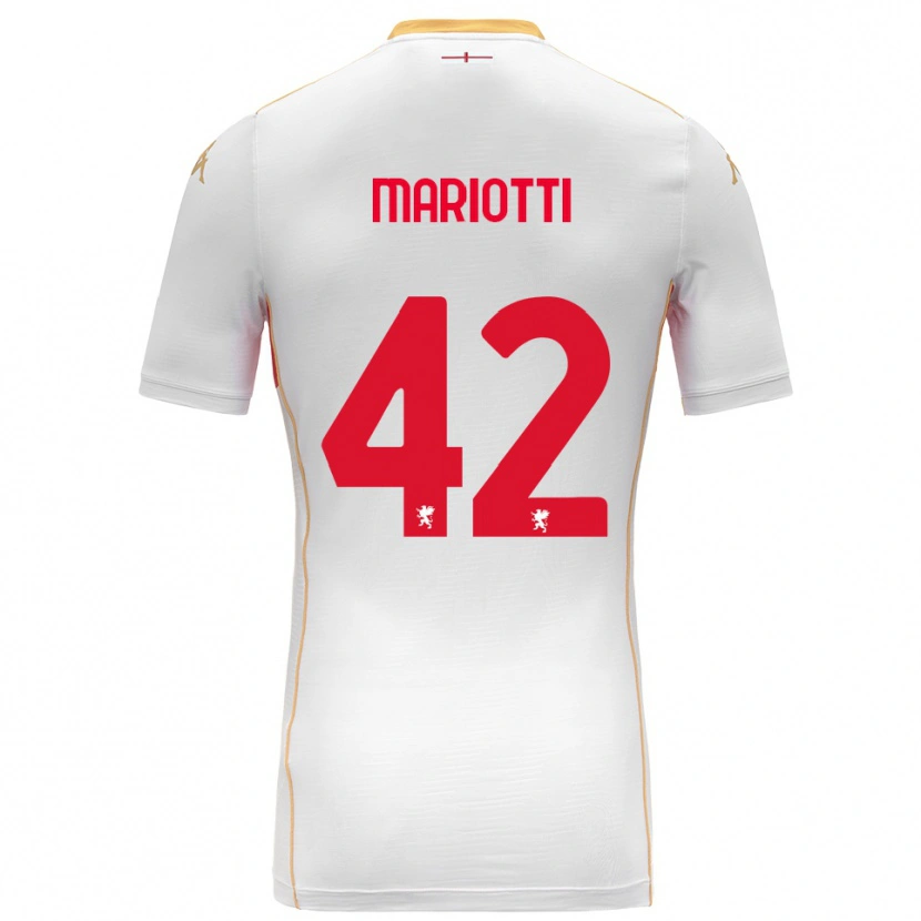 Danxen Heren Andrea Mariotti #42 Wit Rood Uitshirt Uittenue 2025/26 T-Shirt