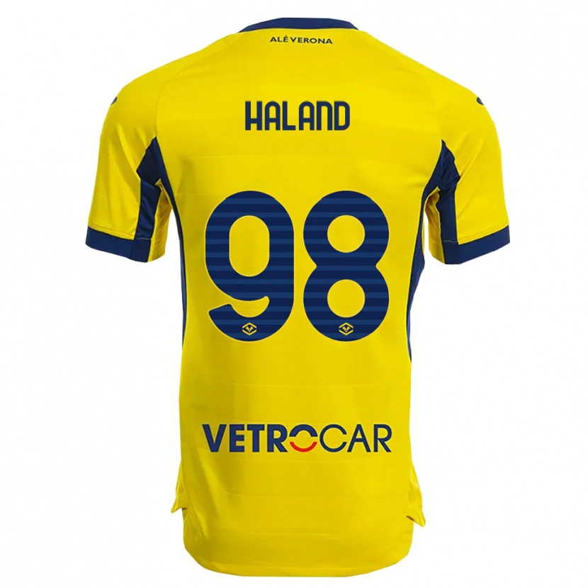 Danxen Heren Benedicte Iversen Håland #98 Geel Marineblauw Uitshirt Uittenue 2025/26 T-Shirt