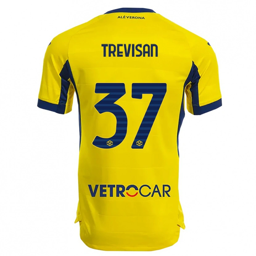 Danxen Heren Michael Trevisan #37 Geel Marineblauw Uitshirt Uittenue 2025/26 T-Shirt