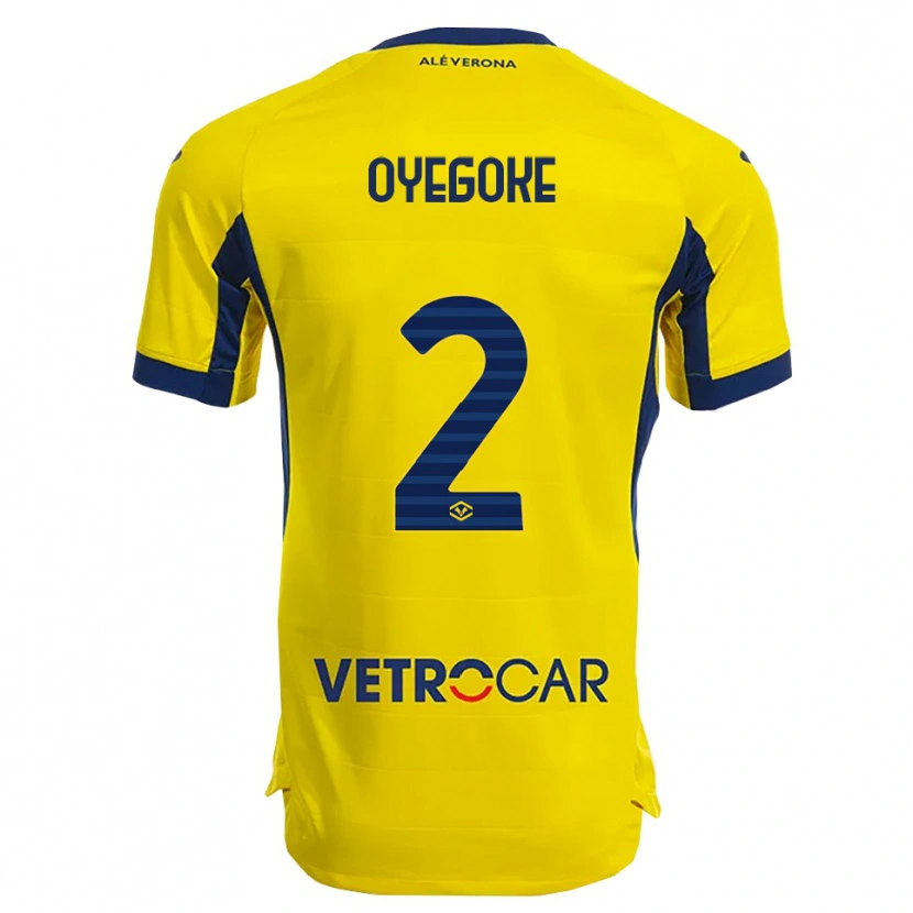 Danxen Heren Daniel Oyegoke #2 Geel Marineblauw Uitshirt Uittenue 2025/26 T-Shirt