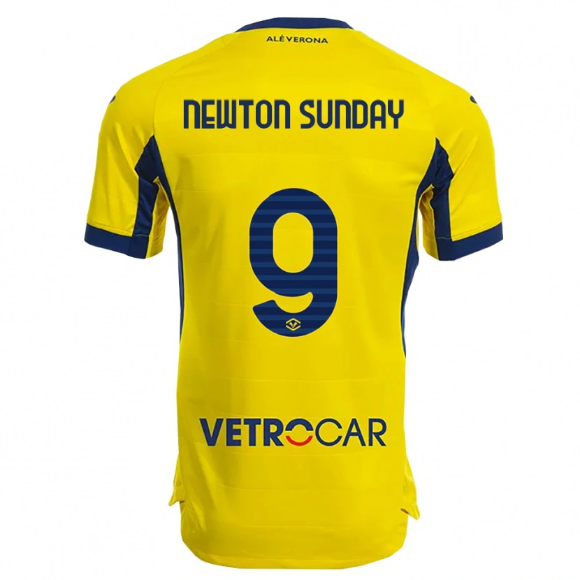 Danxen Heren Eloghosa Newton Sunday #9 Geel Marineblauw Uitshirt Uittenue 2025/26 T-Shirt