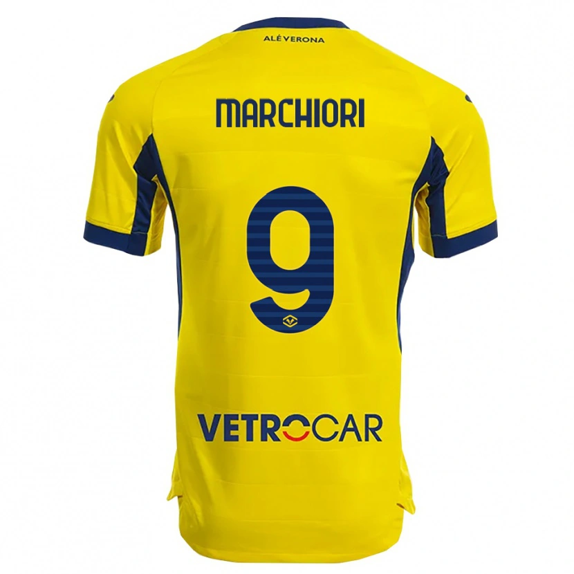 Danxen Heren Giorgia Marchiori #9 Geel Marineblauw Uitshirt Uittenue 2025/26 T-Shirt