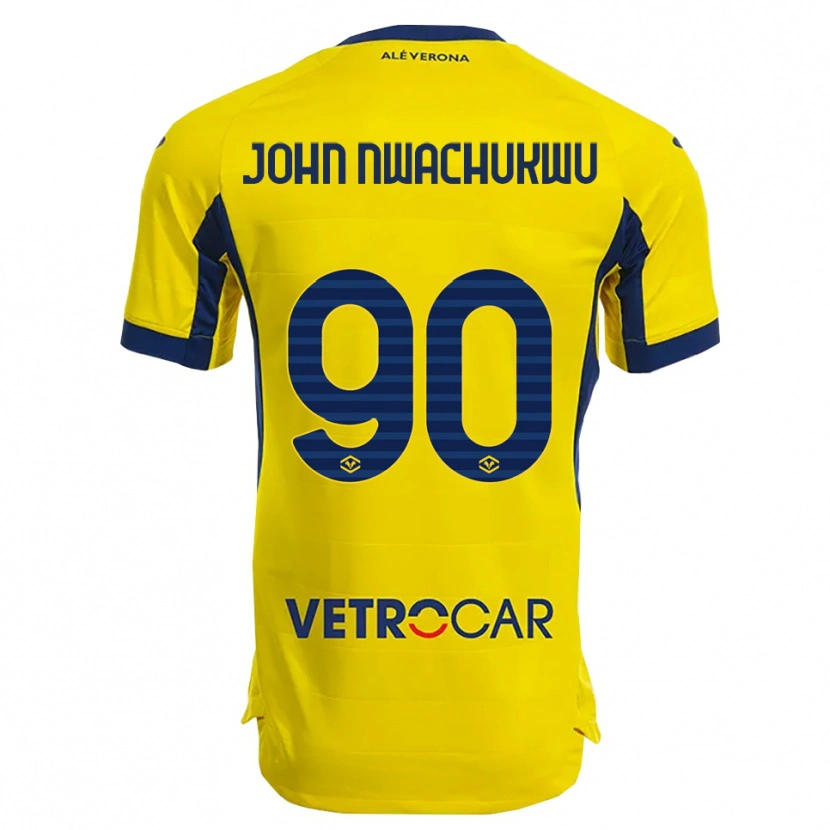 Danxen Heren Samuel John Nwachukwu #90 Geel Marineblauw Uitshirt Uittenue 2025/26 T-Shirt