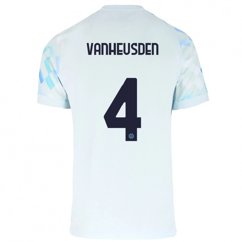 Danxen Heren Zinho Vanheusden #4 Wit Blauw Uitshirt Uittenue 2025/26 T-Shirt