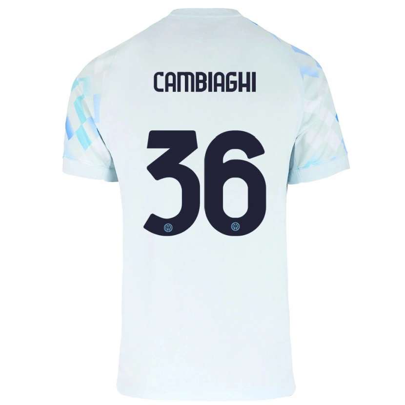 Danxen Heren Michela Cambiaghi #36 Wit Blauw Uitshirt Uittenue 2025/26 T-Shirt
