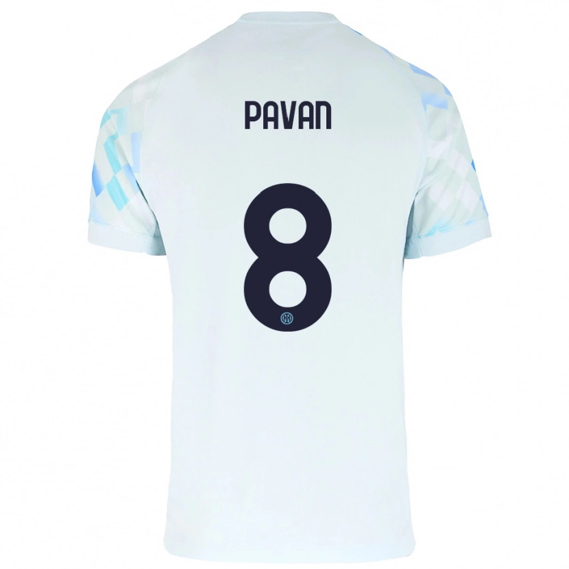 Danxen Heren Matilde Pavan #8 Wit Blauw Uitshirt Uittenue 2025/26 T-Shirt