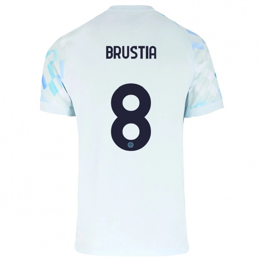 Danxen Heren Martina Brustia #8 Wit Blauw Uitshirt Uittenue 2025/26 T-Shirt