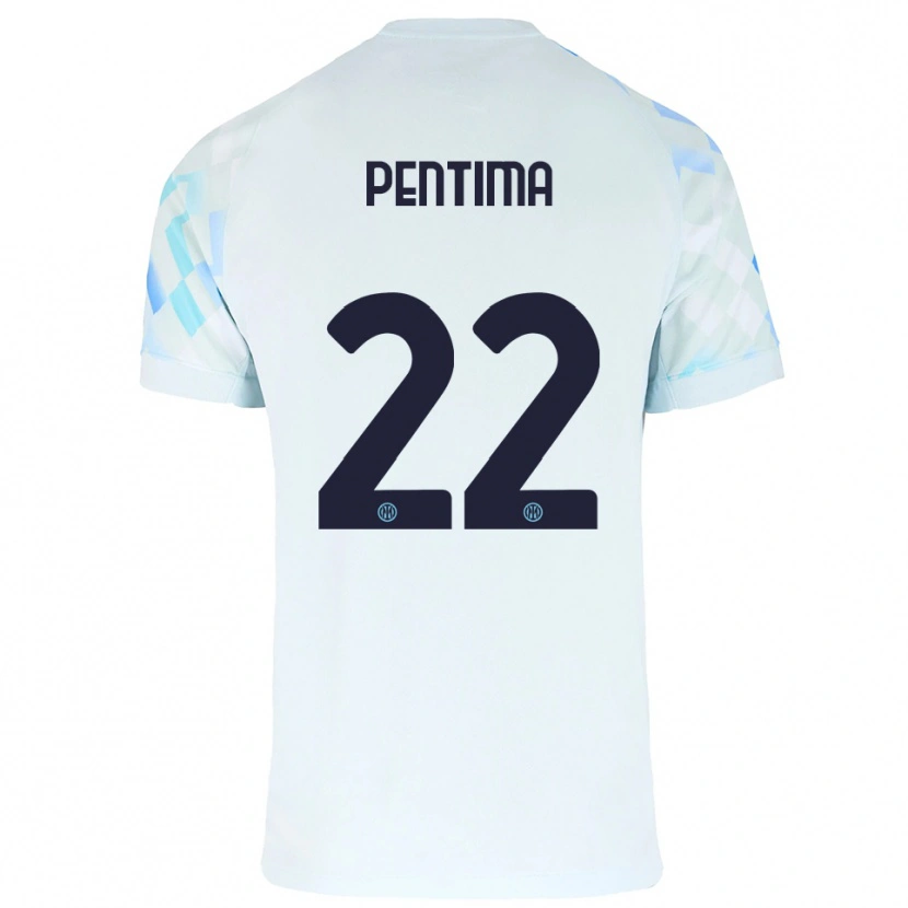 Danxen Heren Alessandro Pentima #22 Wit Blauw Uitshirt Uittenue 2025/26 T-Shirt