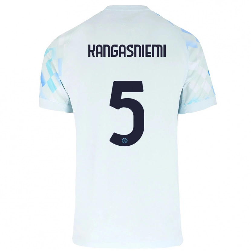 Danxen Heren Ilari Kangasniemi #5 Wit Blauw Uitshirt Uittenue 2025/26 T-Shirt
