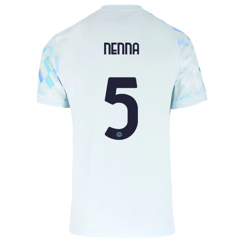 Danxen Heren Alessandro Nenna #5 Wit Blauw Uitshirt Uittenue 2025/26 T-Shirt