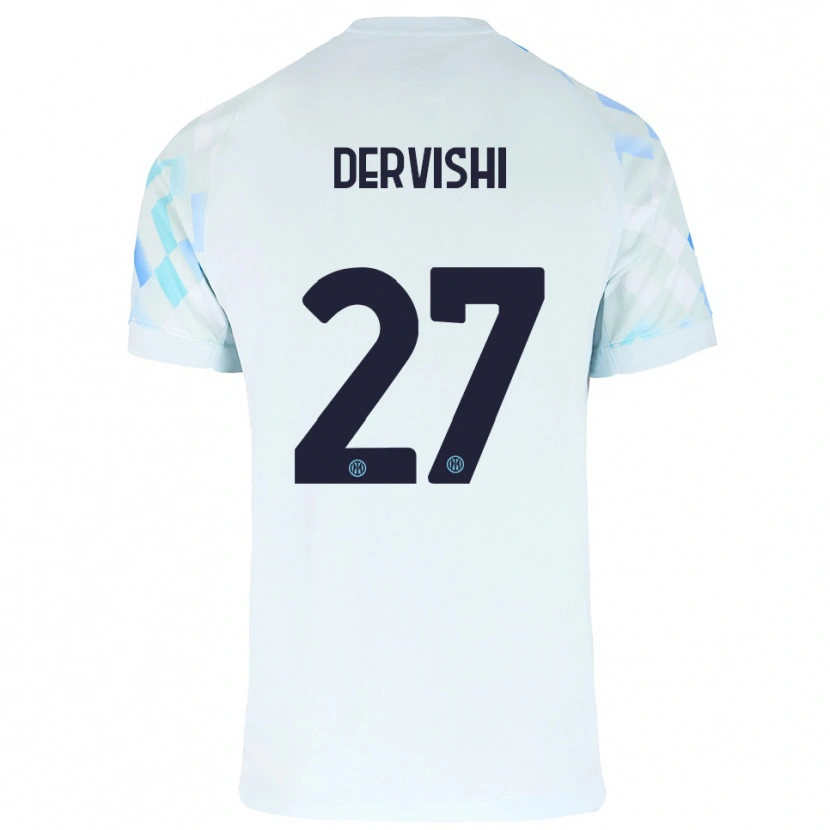 Danxen Heren Kristian Dervishi #27 Wit Blauw Uitshirt Uittenue 2025/26 T-Shirt