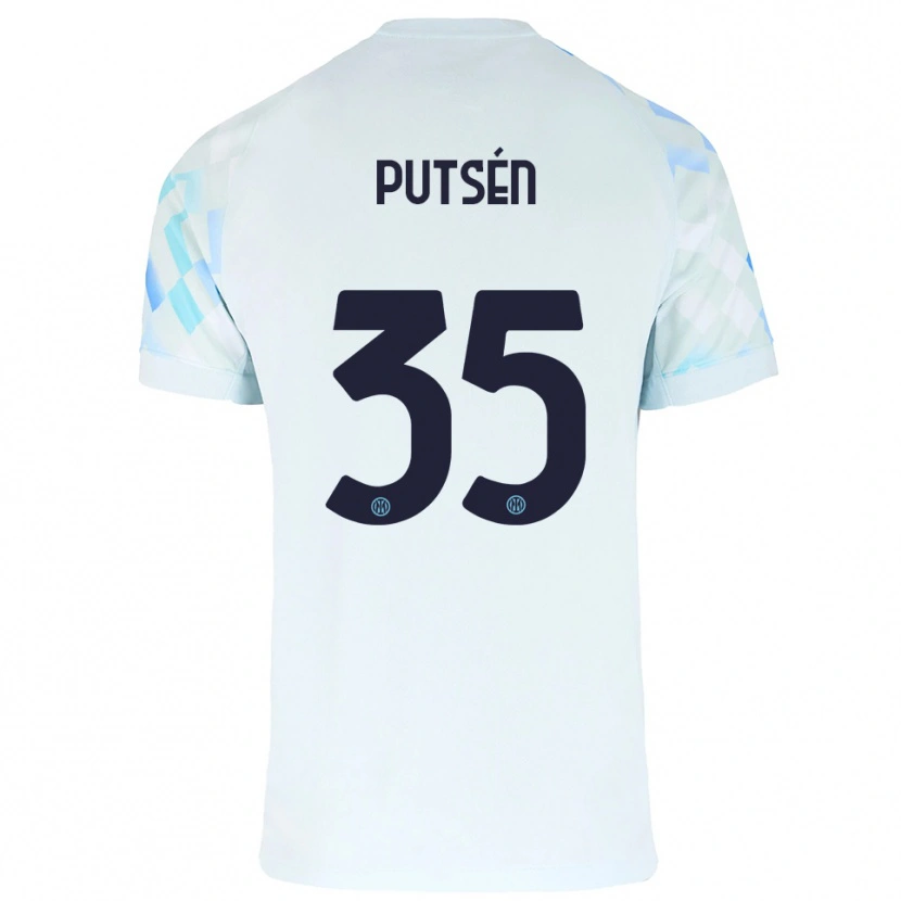 Danxen Heren Dino Putsén #35 Wit Blauw Uitshirt Uittenue 2025/26 T-Shirt