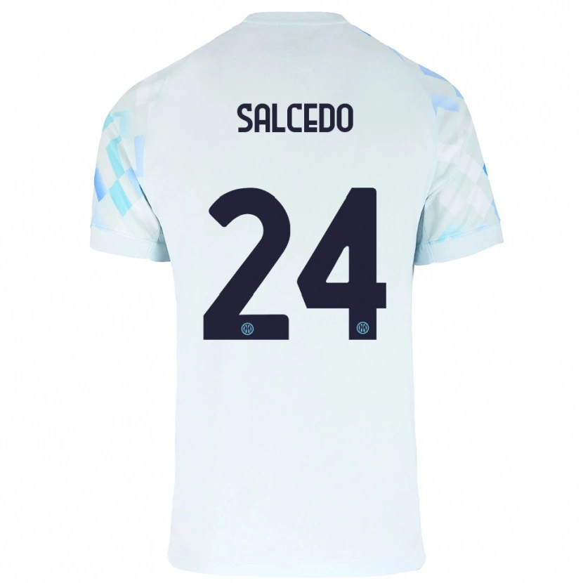 Danxen Heren Eddie Salcedo #24 Wit Blauw Uitshirt Uittenue 2025/26 T-Shirt