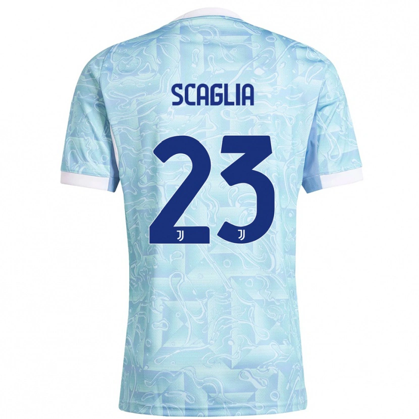 Danxen Heren Filippo Scaglia #23 Hemelblauw Geel Uitshirt Uittenue 2025/26 T-Shirt