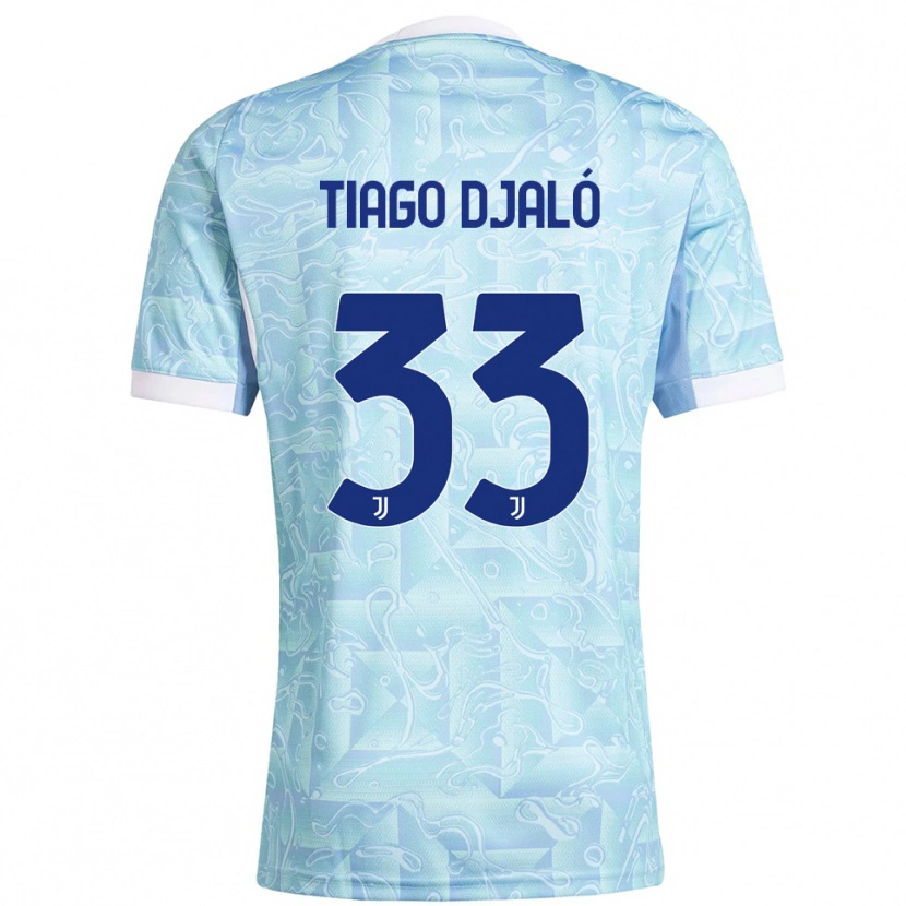 Danxen Heren Tiago Djaló #33 Hemelblauw Geel Uitshirt Uittenue 2025/26 T-Shirt