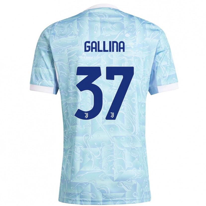 Danxen Heren Arianna Gallina #37 Hemelblauw Geel Uitshirt Uittenue 2025/26 T-Shirt