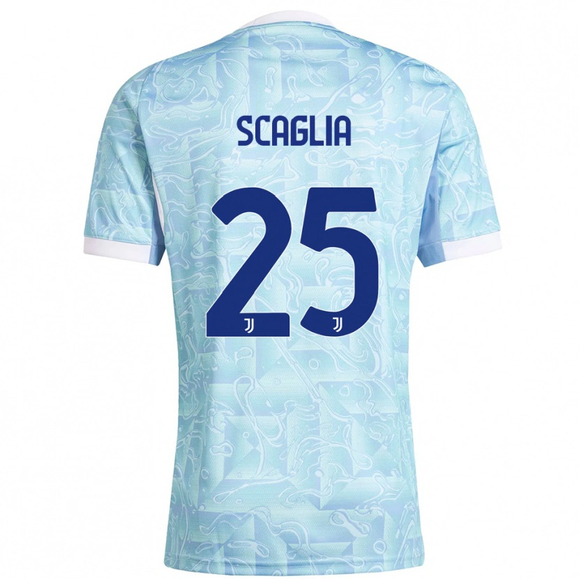 Danxen Heren Simone Scaglia #25 Hemelblauw Geel Uitshirt Uittenue 2025/26 T-Shirt