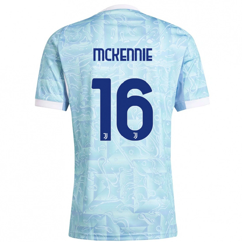 Danxen Heren Weston Mckennie #16 Hemelblauw Geel Uitshirt Uittenue 2025/26 T-Shirt