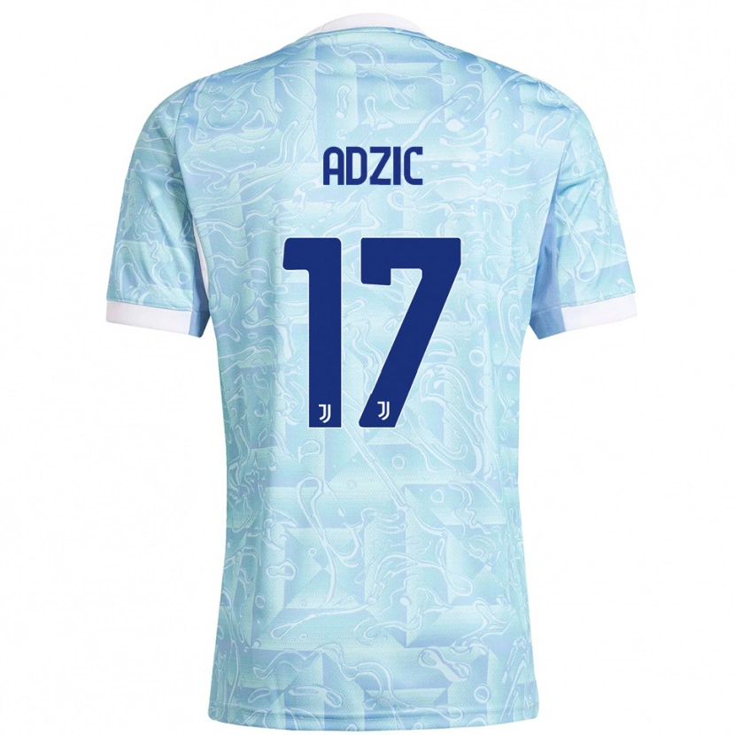 Danxen Heren Vasilije Adžić #17 Hemelblauw Geel Uitshirt Uittenue 2025/26 T-Shirt