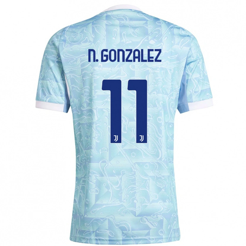 Danxen Heren Nico González #11 Hemelblauw Geel Uitshirt Uittenue 2025/26 T-Shirt